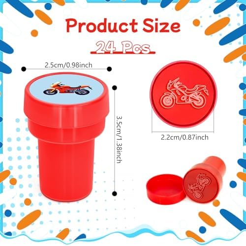 Cinrobiye 24 Pcs Transportation Stampers Party Favor Set, Cute Vehicle Stamps for Kids Birthday Party, Classroom Rewards, Educational Learning Toys, Goody Bag Fillers, Themed Party Supplies - Image 2