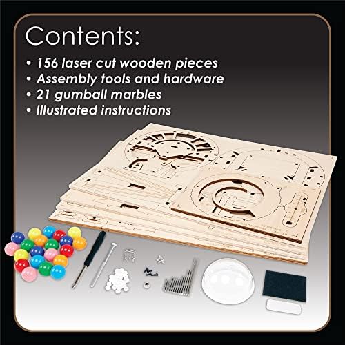 MindWare Gearjits: Gumball Machine Marble Coaster – Wooden 3D Building Puzzle for Teens & Adults – DIY STEM Building Toys for Kids – Fun for Adults Too – Ages 12 and Up - Image 4