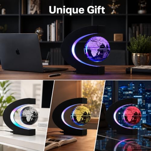 Magnetic Levitation Floating Rotating World globe for children With Colored Lamp And Touch Switch For Men Boss Cool home/Office Decor unique Gifts Or Kids Desk Tech accessories Gadget teenage Toys - Image 3