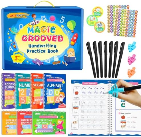 Magic Grooved Writing Practice Books for Kids 3-8 by LUMIKIDZexercisebook