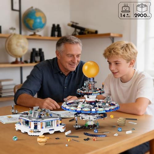 Rotating Solar System Building Set with LED Lights, 2900 PCS Collector's STEM Model Kit, 8 Orbiting Planets & Glowing Sun – Educational Gift for Adults, Kids 8+, Astronomy Enthusiasts - Image 5