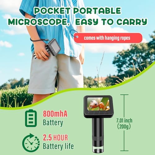 IMICHI Microscope for Kids 50X-1000X Magnification- 2 inch IPS HD Screen, 32GB storage Card, 1080P Video, 2-Hour Battery Life, Easy Carry, Slides Included - Perfect Science Kit Gift for Kids Ages 8-12 - Image 7