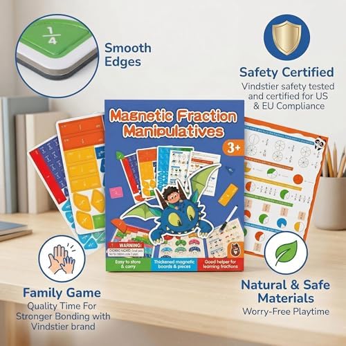 Magnetic Fraction Playbook Tiles Circles Math Manipulatives Board Set - Image 2