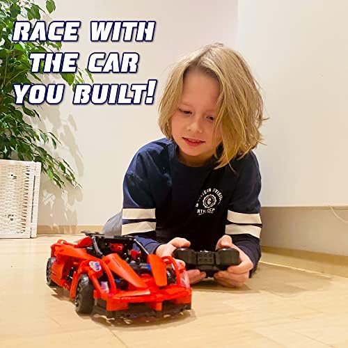 WISEPLAY Build Your Own RC Car Kit- 380PCS STEM Remote Control Car Building Kit - Great Building RC Gift for Your Kid - Image 5