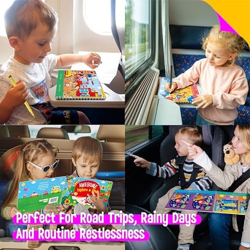 SpriteGru 28 Dry Erase Activities Book, Reusable & Erasable Game Pad, Explore and Find Games Interesting Educational Toy and Learning Tool for Road Trip Airplane Travel - Image 4