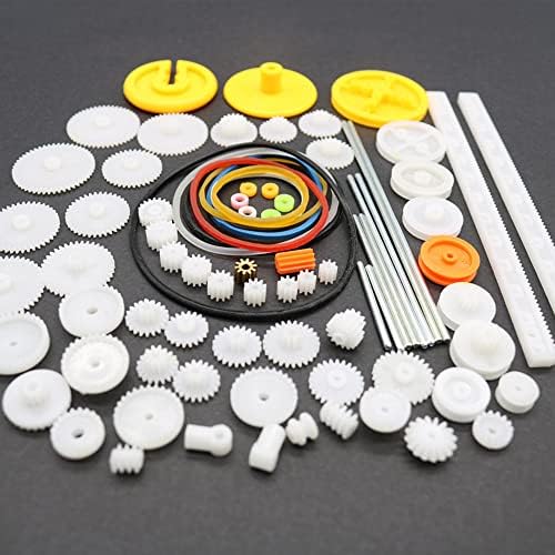 DAGIJIRD Plastic Gears Pulley Belt Motor Gear Set Worm Kits Robot Car Motor Toy DIY Parts Assortment 82Pcs - Image 5