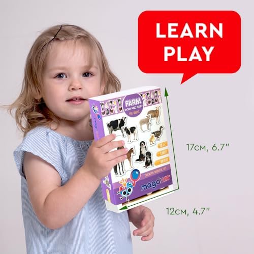 Fridge Magnets for Kids - 18 Mom & Baby Animal Magnet - Learning Toy - Image 2