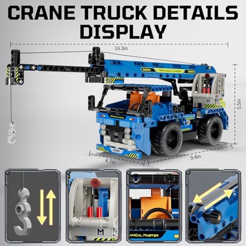 DOLIVE STEM RC Truck Building Toys, 2-in-1 Technic Vehicle Building Kits for Boys Age 8-12, Construction Erector Set Crane Truck Build Model for Boys Girls Age 6 7 8 9 10 11 12 13 14+ - Image 4