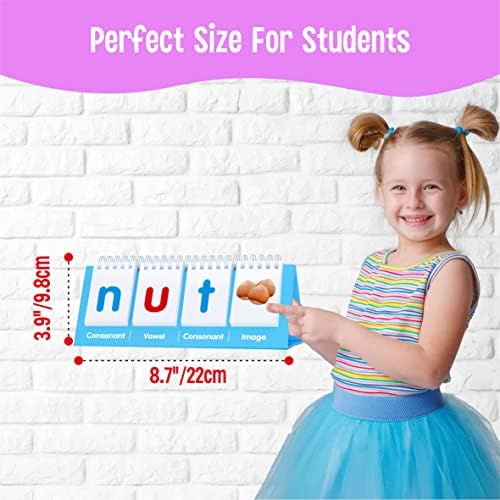 CVC Word Flip Chart - Double Sided 40 Short Vowel Word Flashcards, Freestanding, Educational Learning Tool for School Supplies - Image 4