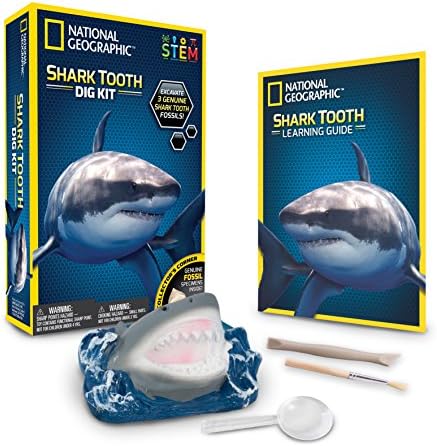 National Geographic Dig Kit: Shark Teeth Fossils, Archaeology & Marine Biology for Kids by NationalGeographicKidsBooks