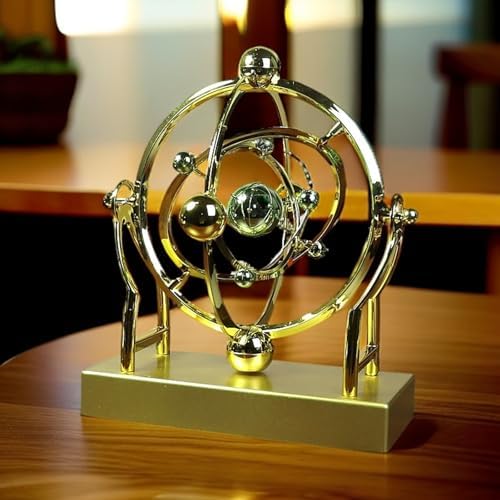 Celestial Orbit Perpetual Motion Pendulum, Magnetic Levitation Kinetic Sculpture for Office Desk, Educational Astronomy Display Art - Image 2