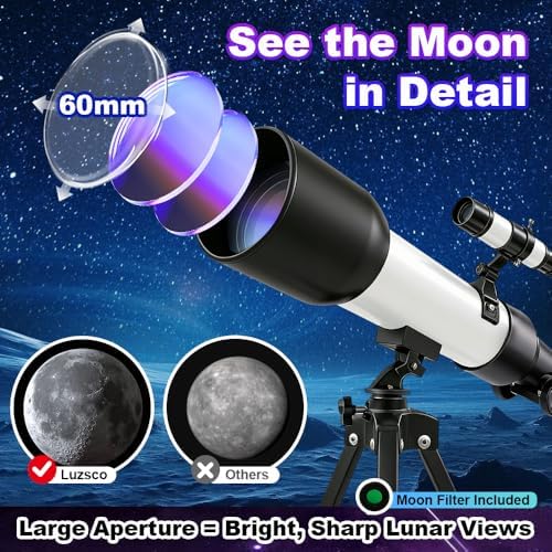 Telescope for Kids, 60mm 90x Beginner Telescope with Tripod - Image 4