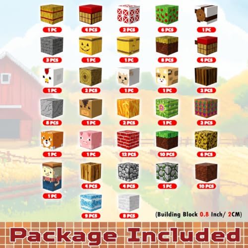 GraceDuck 120 PCS Magnetic Blocks - Magnetic Building Blocks, Magnetic Farm Animal Homes Stacking Magnets for Kids, STEM Montessori Sensory Toys for Kids 3+ Boys and Girls Christmas Birthday Gifts - Image 2