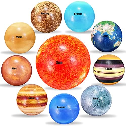 10PCS Solar System Planet Stress Balls,Stress Relief Planets Balls Educational Toys,Anti Stress Solar Educational Balls for Adults,Kids Early Study,Party Game,Birthday Gifts Prize by Dshengoo