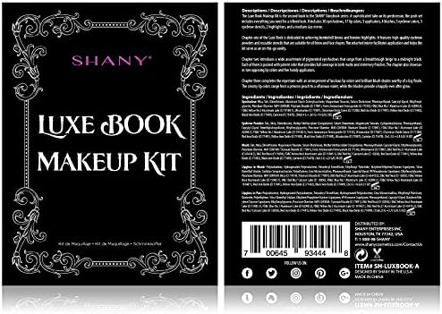 SHANY Luxe Book Makeup Set - All In One Travel Cosmetics Kit with 30 Eyeshadows, 15 Lip Colors, 5 Brushes, 4 Pressed Blushes, 3 Brow Colors, and Mirror - Image 3