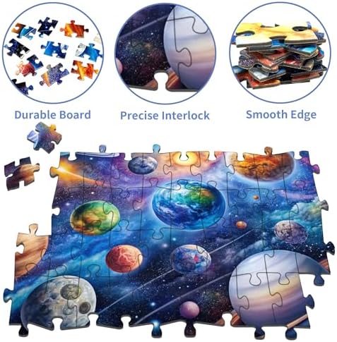 Puzzles for Kids Ages 6-8 8-10 Year Old, Solar System Planets 200 Pieces - Image 5