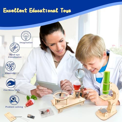 6-in-1 STEM Science Kits for Kids, Wood Arts and Craft Kits, STEM Toys for Boys Girls Age 8-12 5-7 8 10 12 13 14 Gift Idea, 3D Puzzles Building Engineering Model Set - Image 4