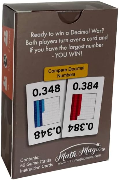Math Magic Decimal War Card Game - Read and Compare Decimal Numbers - Image 3