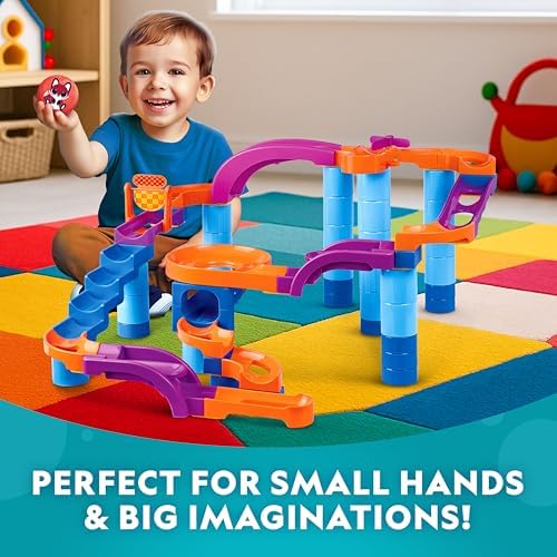 National Geographic Kids Junior Jumbo Marble Run, 80-Piece Ball Drop Toy - Image 2