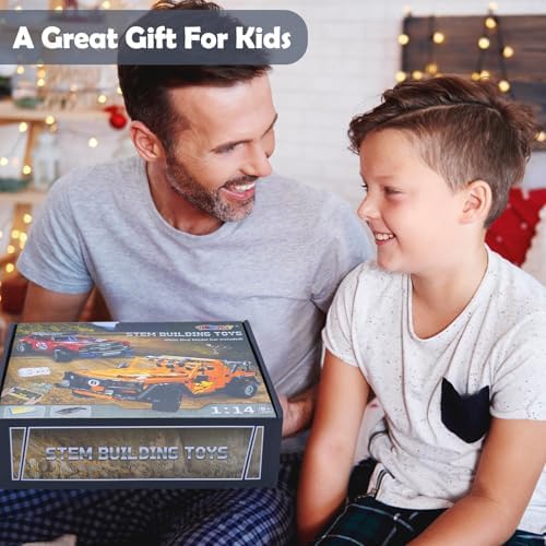 VERTOY STEM Building Car Toys for Kids Boys - Remote & APP Control Block Set, Birthday Gifts for Age 8-12 13+ Year Old, Bigger Orange Model(740+ pcs) - Image 2