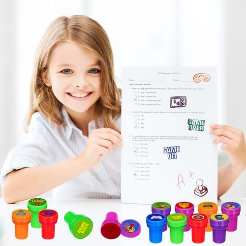Cinrobiye 24 Pcs Video Game Stampers Party Favor Set, Cute Gaming Stamps for Kids Birthday Party, Classroom Rewards, Arcade Game Prizes, Goody Bag Fillers, Gamer Themed Party Supplies - Image 5