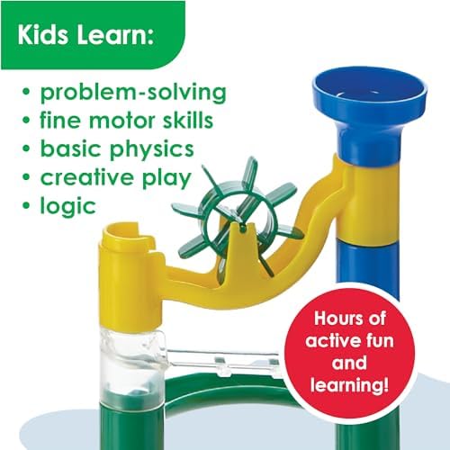 MindWare Marble Run: 123 Piece Set (103 Durable Pieces and 20 Marbles) STEM Building Set for Kids - Image 6