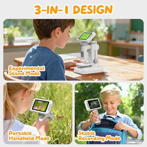 1600X Kids Microscope, 1080P Digital Microscope with 4.0" Screen - Image 5
