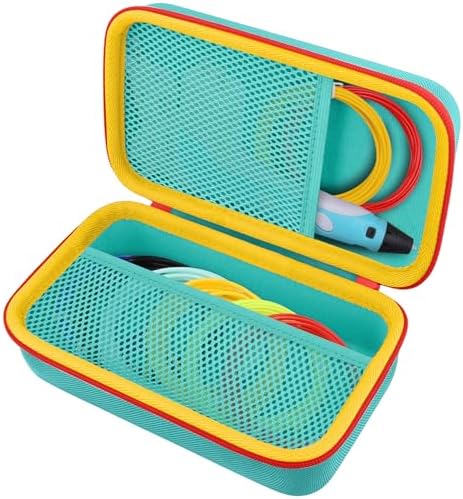 co2CREA Storage Case for 3D Printing Pen Set, Green Case +Red Zipper by co2CREA