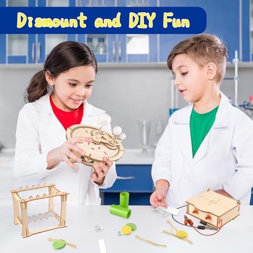 6-in-1 STEM Science Kits for Kids, Wood Arts and Craft Kits, STEM Toys for Boys Girls Age 8-12 5-7 8 10 12 13 14 Gift Idea, 3D Puzzles Building Engineering Model Set - Image 5