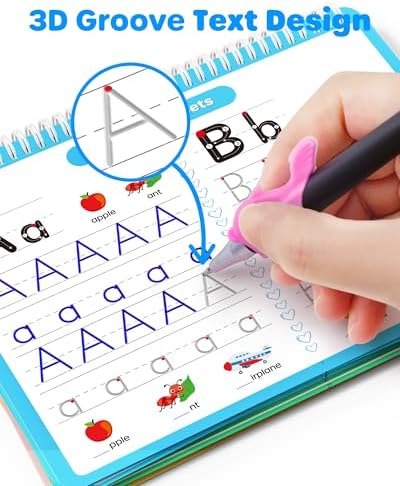 D-FantiX Large Magic Grooved Writing Practice Books for Kids Age 3-8 - Image 3