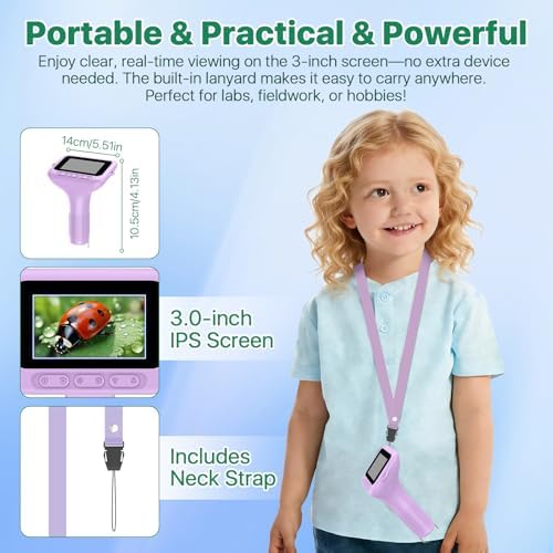 Digital Handheld Microscope for Kids 3.0" HD 32GB 1000X Camera Portable - Image 4