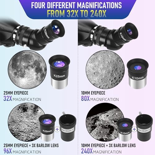 MEEZAA Telescope for Adults High Powered, 90mm Aperture 800mm Refractor - Image 3