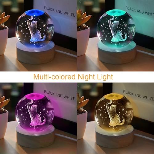 3D Cat Crystal Ball for Women Cat Lovers Gifts Decor - Image 4