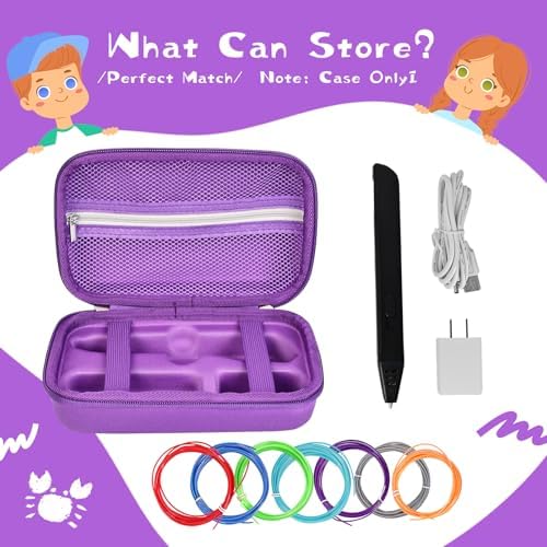 Hard Case Compatible with MYNT3D Super/Professional Printing 3D Pen, Purple - Image 2