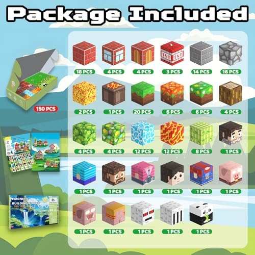 Magnetic Blocks, 150PCS Light Up Building Cube Toys Gifts for Kids - Image 2