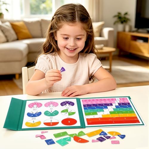 Magnetic Fraction Book, 102 Piece Fraction Manipulatives for Kids - Image 5