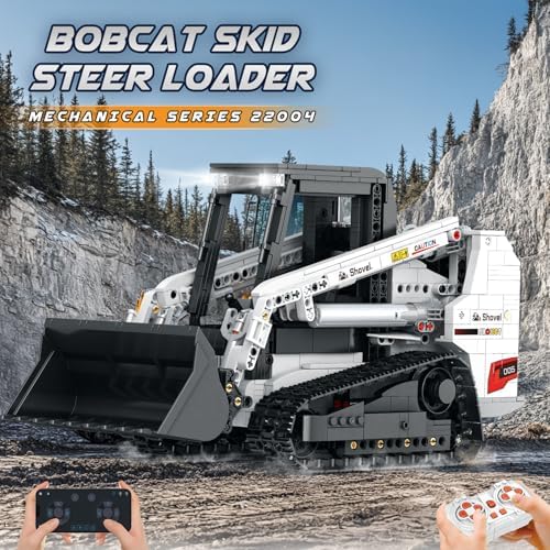 Reobrix RC Skid Steer Loader Building Set, 1227 PCS Motorized Construction Vehicle Model with 2.4GHz Remote & App Control, Liftable Arm, Tilting Bucket, LED Lights, STEM Gift for Adults & Teens 14+ - Image 2