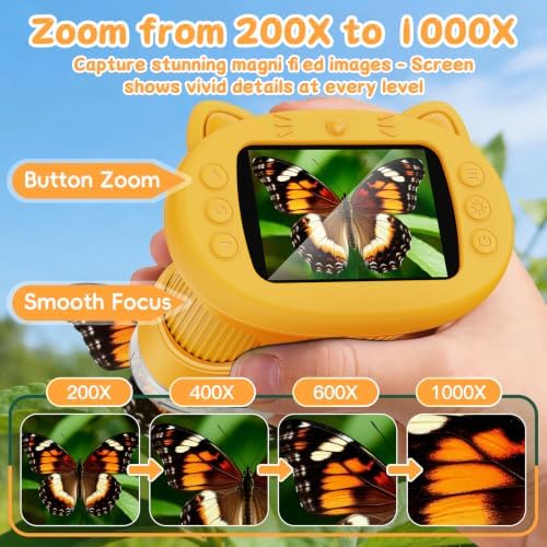 1000X Handheld Digital Microscope for Kids (Yellow) - Image 2