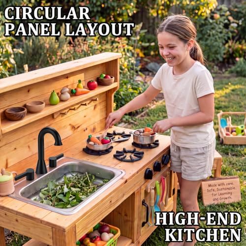 12 Pcs Outdoor Mud Kitchen Accessories with Grill Burner Knobs and Faucet - Image 3