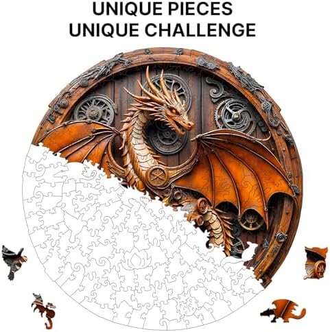 KAAYEE Wooden Puzzles Adults, Mechanical Dragon Jigsaw Puzzle 11.4 * 11.3in - Image 5