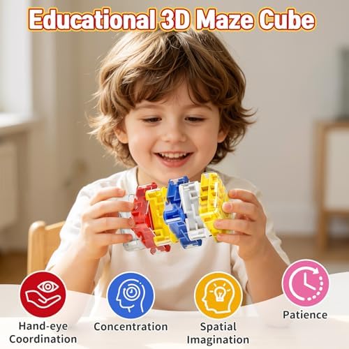 2-in-1 Fidget Spinner Maze Cube 3D Puzzle Brain Teaser 6 Level - Image 2