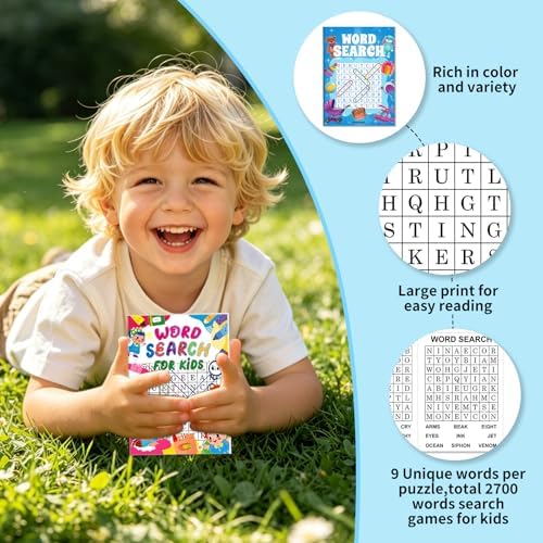 Elfew 20 Pack Bulk Small Word Search Puzzle Books for Kids Ages 4-8 8-10 - Image 5