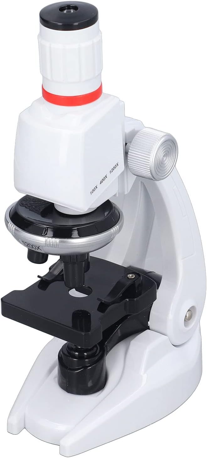 TOPINCN Kids Microscope Science Kit 1200X Magnification with Slide Holder Stage for Children Ages 8+ Educational Toy Microscope Science Learning Tool