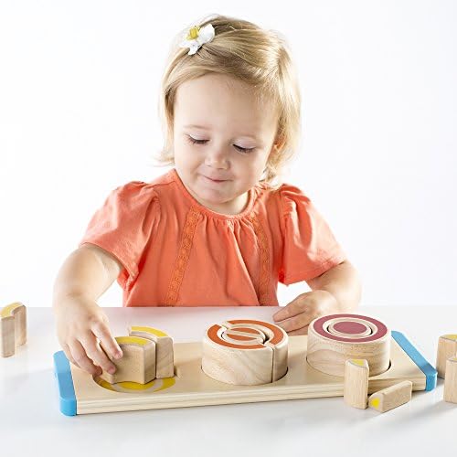 Guidecraft Nesting Circle Fractions - Smooth Wooden Shapes Sorting Game, Kids Early Educational STEM Toys - Image 5