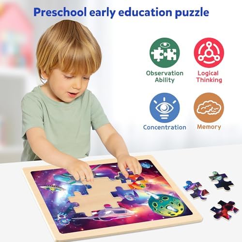 SYNARRY Large Space Planet Solar System Wooden Puzzles for Kids Ages 4-6 - Image 6