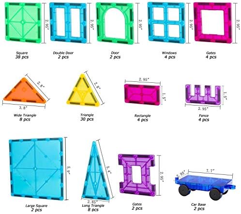 Magnetic Tiles Car Set Truck Kit Toy with Stronger Magnets, Educational Magnet Cars with Re-Enforced Hitch and Long Bed for Girls Boys Toddler Ages 3+ (110 PCS Set) - Image 5