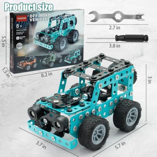Erector Sets for Boys Age 8-12, Metal Model Car Kits for 14 and Up, TruckToy Building Sets, STEM Kits for Kids Ages 6-12-16 8-10-13, Birthday Gifts for 12 13 14 15 16 Year Old Boys and Adults - Image 5