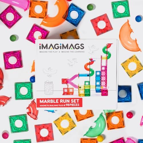 98-Piece Magnetic Marble Run Set with Wooden Balls & Booklet - Image 6