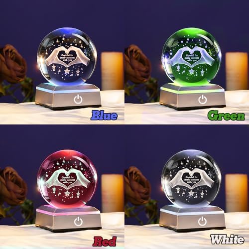 3D Heart Couple Gifts for Women Crystal Ball Lover Gift for Wife - Image 4