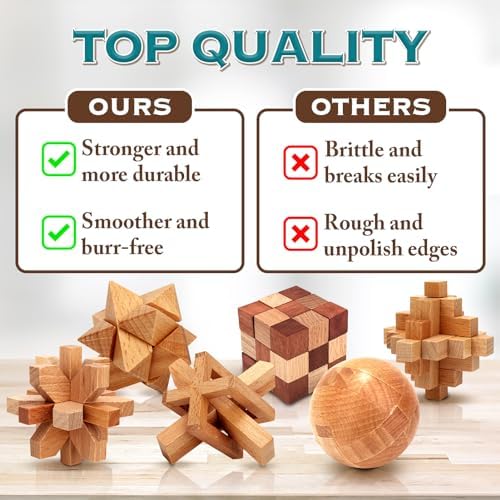 Brain Teaser Wooden Metal Puzzles - Easter Gifts for Kids Teens Brain Teaser Disentanglement Iron Link Unlock Interlock Game Chinese Ring Magic Trick Toy for Party Favors Kids Adults Challenge 32pack - Image 3